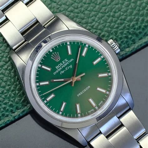 rolex air king quadrante verde|rolex air king.